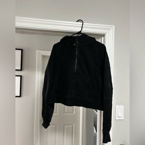 Lululemon Black Half-Zip Scuba Cropped Hoodie - M/L